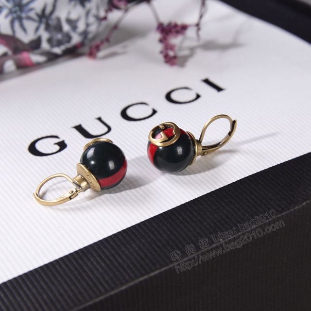 GUCCi飾品 古馳耳飾耳環 Gucci綠紅條紋織帶耳夾  zgbq1087